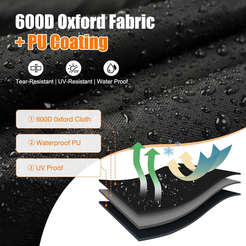 BIGACOVER All Weather 600D Oxford Skid Steer Cover Compatible with Bobcat MT100, Toro Dingo TX1000, Ditch Witch SK800, Heavy Duty Outdoor Waterproof Skid Steer Loader Cover with PU Coating 110" Lx43 Wx57 H - Image 3